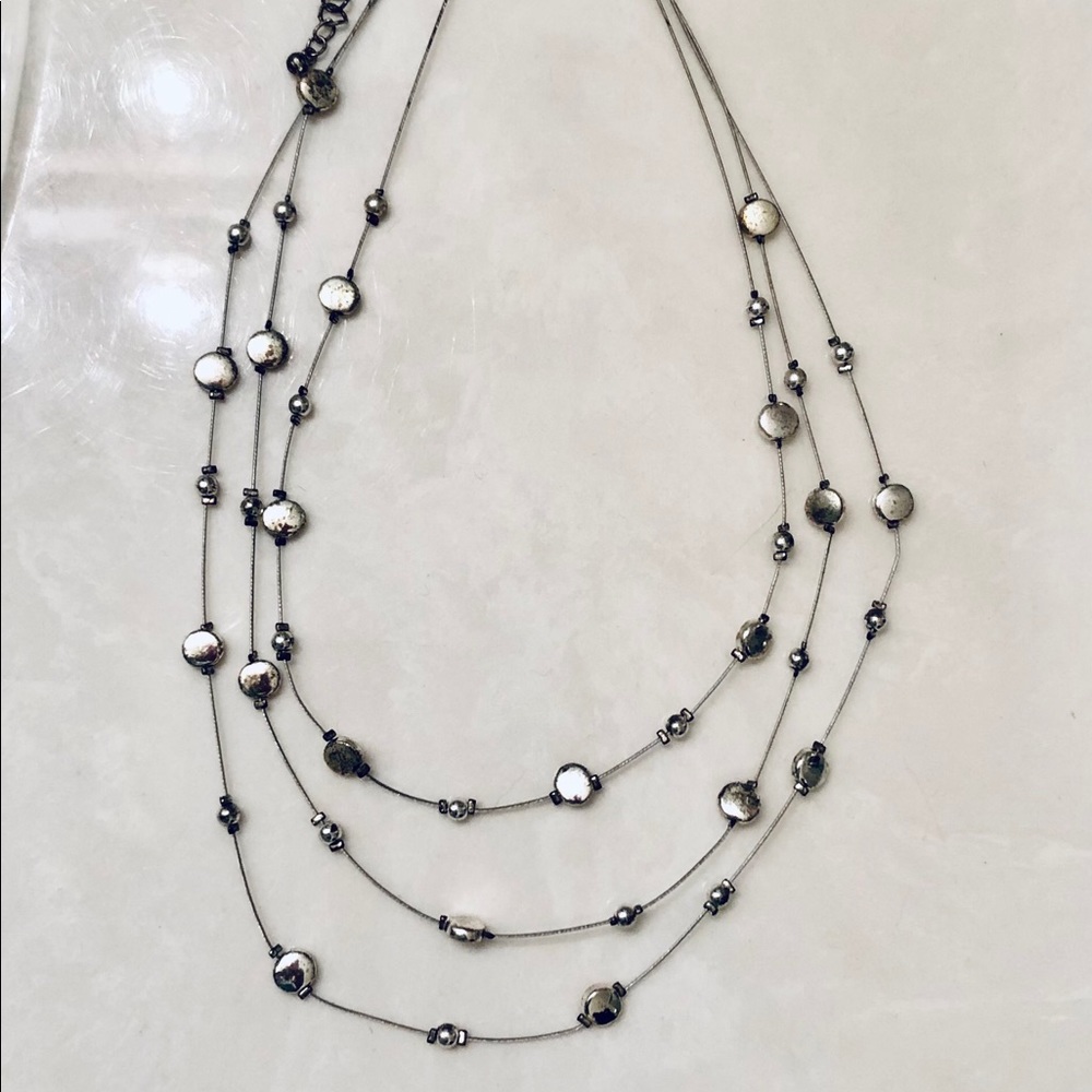 Silver 3 Strand Necklace